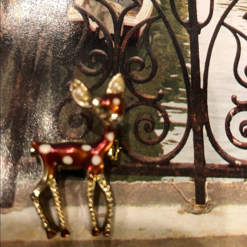 Polka Dot Enamel Deer Pin